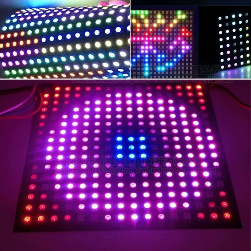 1 шт./лот DC5V 16x16 пикселей WS2812B светодиодная цифровая Гибкая индивидуально