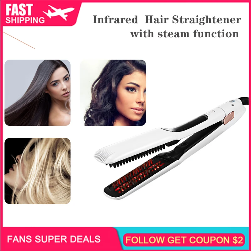 

Утюжок электрический керамический Профессиональный для выпрямления волос, 110-240 В, с ЖК-дисплеем