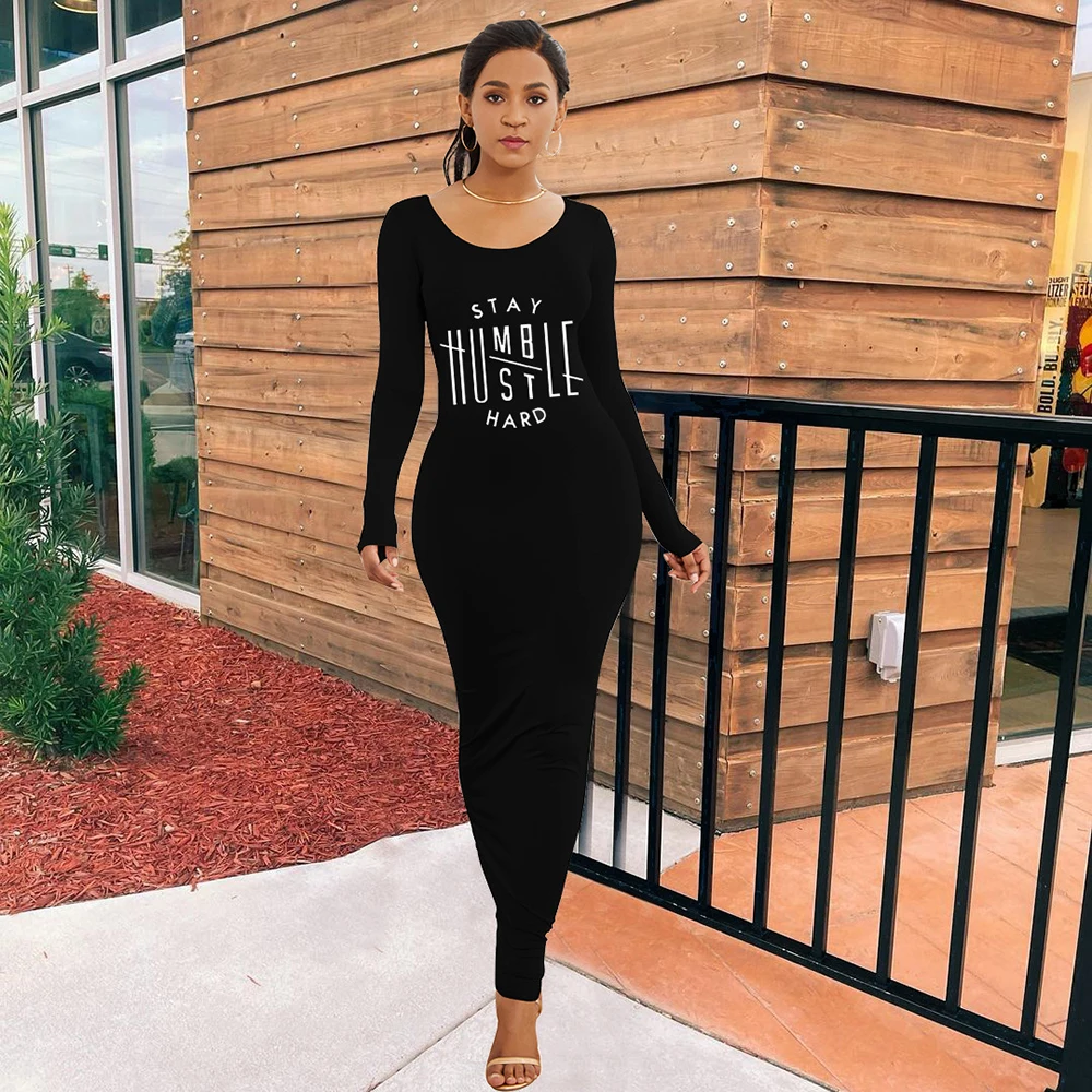 

Vestido Ladies Plus Size Dresses For Women Clothing 2021 Autumn Winter Long Bodycon Maxi Dress Casual Robe Moulante Longue Femme