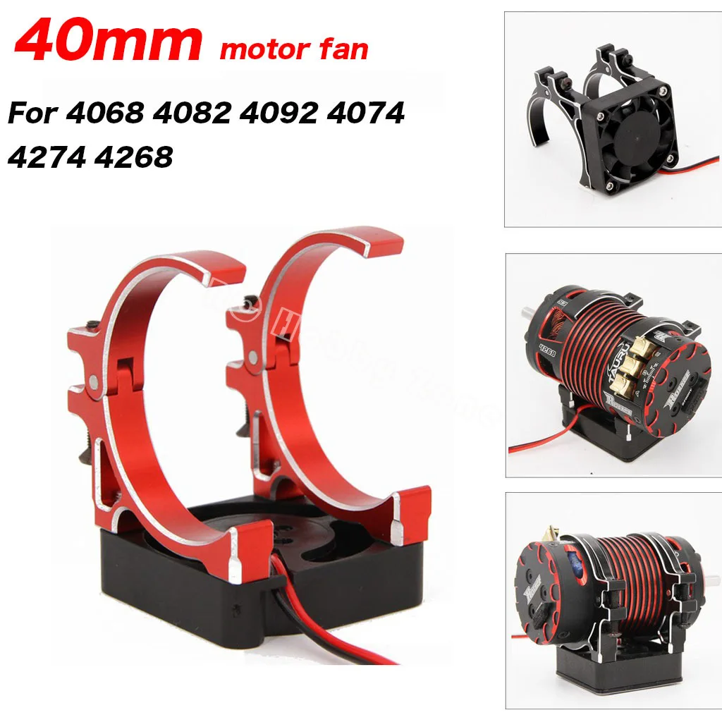 

40mm Motor Cooling Fan 40x40mm ABS Fan w/ holder for 1/10 1/8 RC Car 4068 4082 4092 4074 4274 4268 Brushless Motor