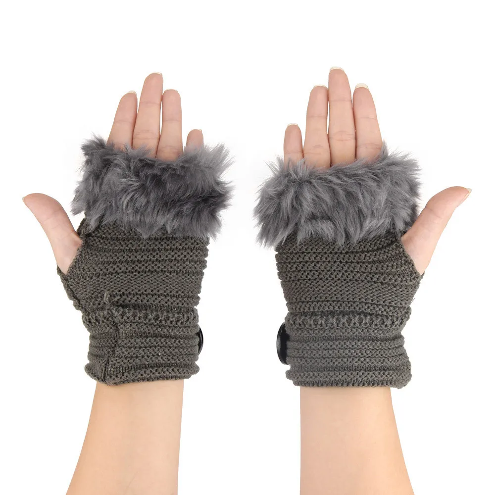 Вязаные Лоскутные женские детские перчатки теплые зимние варежки из