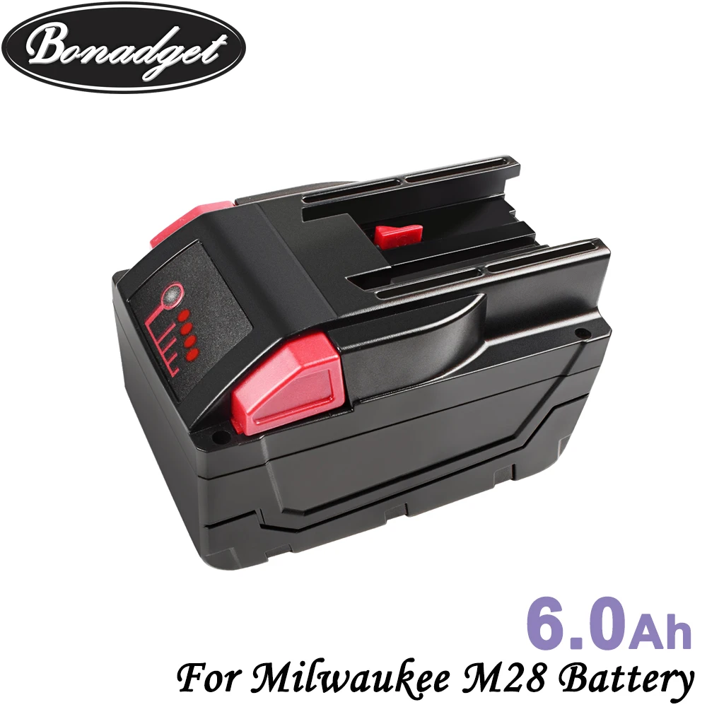Bonadget 28V 6000mAh литий ионный аккумулятор для Milwaukee M28 48 11 2830 0779 20 48112850 батарея замена