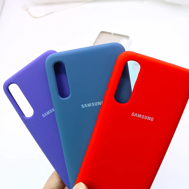 Оригинальный жидкий силиконовый чехол Samsung Galaxy A70 мягкий шелковистый накладка