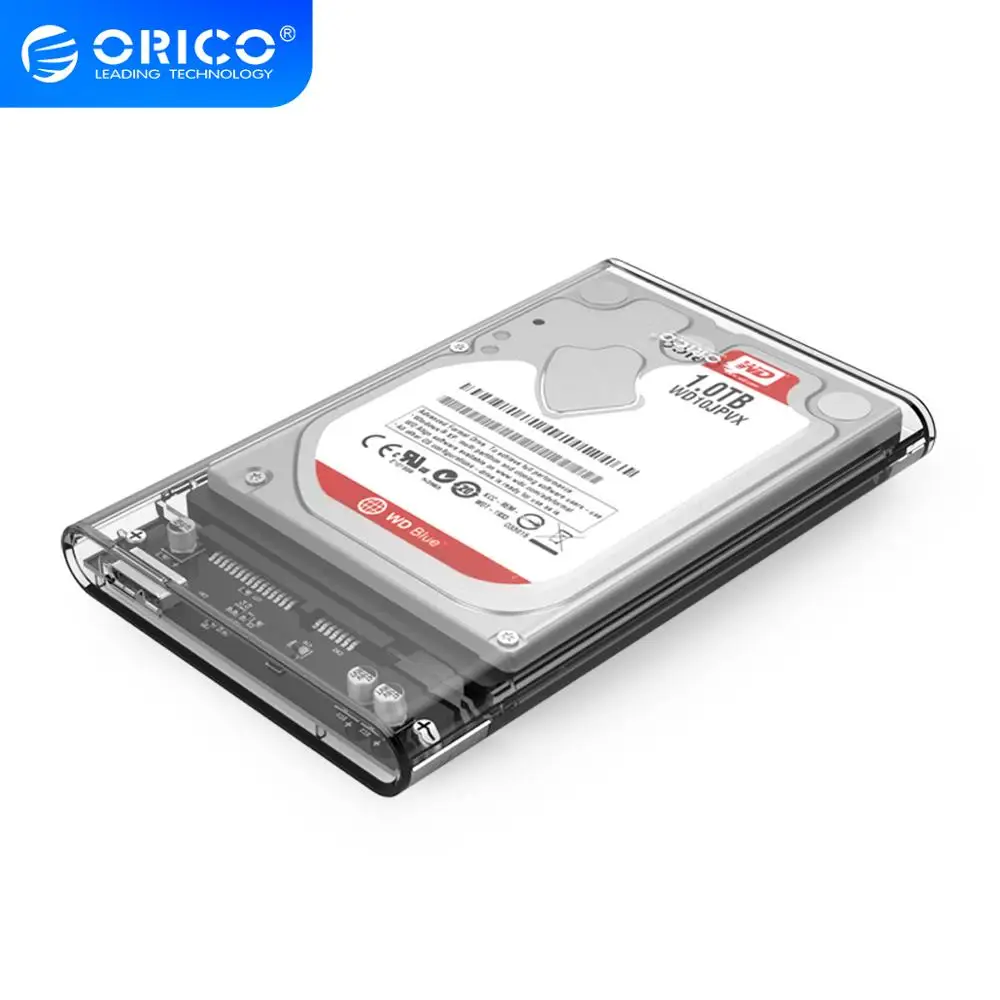 Прозрачный корпус для жесткого диска ORICO 2139U3 2 5 дюйма USB3.0 поддержка UASP протокол |