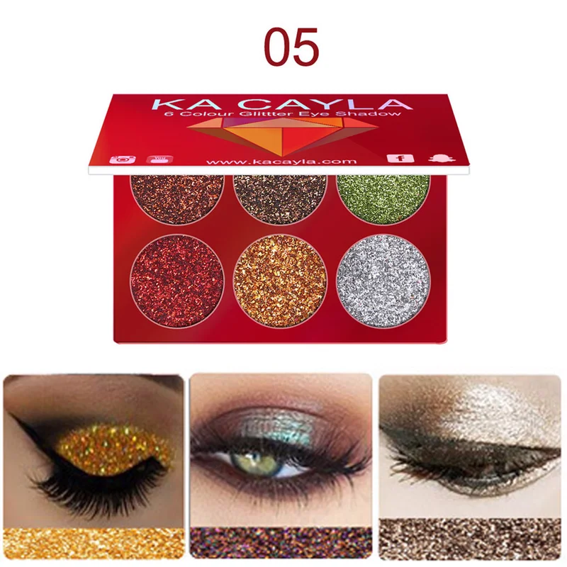 Палитра для макияжа 6 цветов блестящие тени век палитра теней матовый