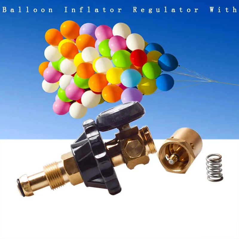 

1pc 145*135mm Pressure Reducer Brass Helium Latex Balloon Inflator Regulator With Pressure Gauge For G5/8 Tank Valves