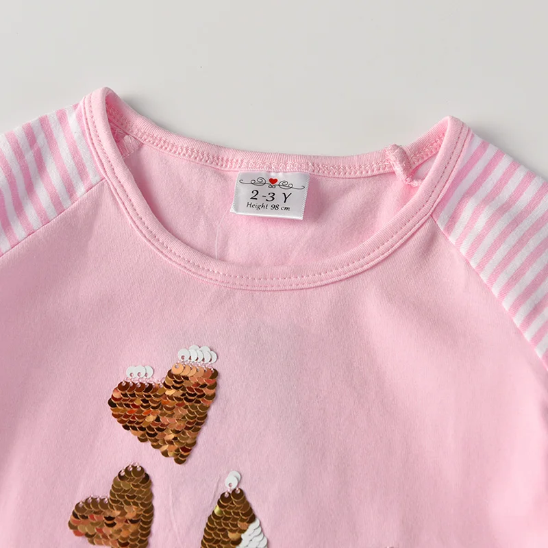 VIKITA Girls Striped Dress Children Autumn Winter Long Sleeve Dresses Kids Patchwork Ruffle Vestidos Girl Rabbit Butterfly | Детская