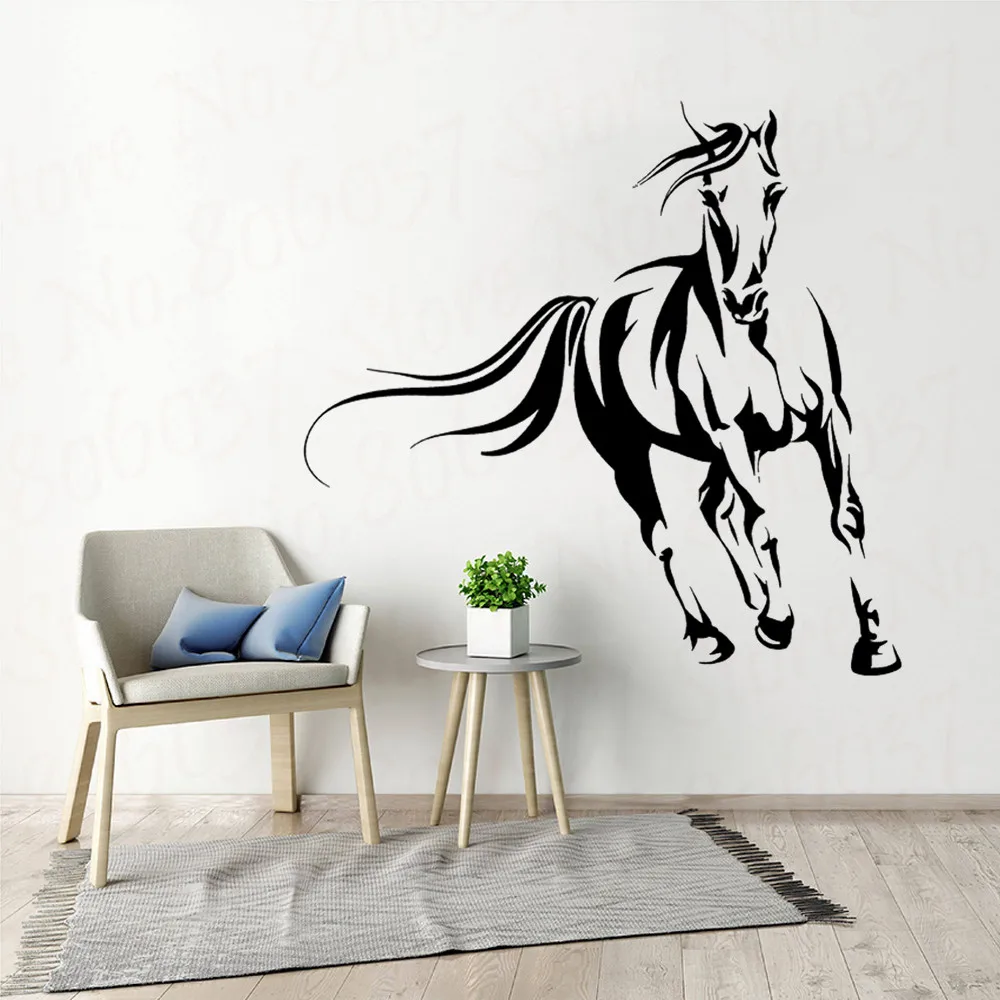 Дикая Лошадь на ветре, Колт, стальон, Мустанг, дикая местность, гостиная, спальня, домашний декор, съемная Настенная Наклейка WL1356