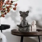 Реалистичный домашний Декор, причудливая черная статуэтка Будды, кошки, коллекционная Статуэтка для медитации, йоги, счастливая фотография, милый Декор для Комнаты