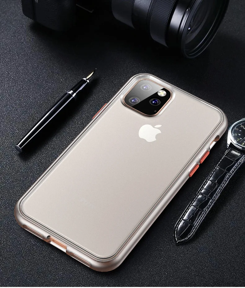 Для iPhone 11 Pro чехол Скраб Жесткий прозрачный PC задняя крышка+ TPU для iPhone 11 Max чехол полное покрытие задняя крышка чехол 6,4 ''funda