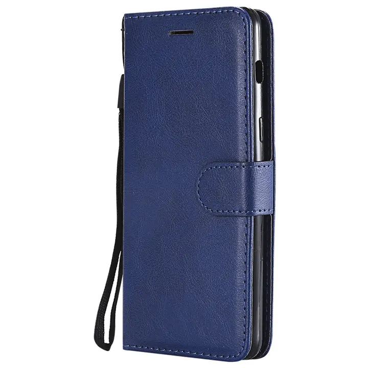 Новые однотонные Цвет чехол для Fundas samsung Galaxy S9 S8 A6 A8 плюс S7 S6 S5 S4 A3 A5 бумажник чехол кожаный чехол P06F - Цвет: Blue