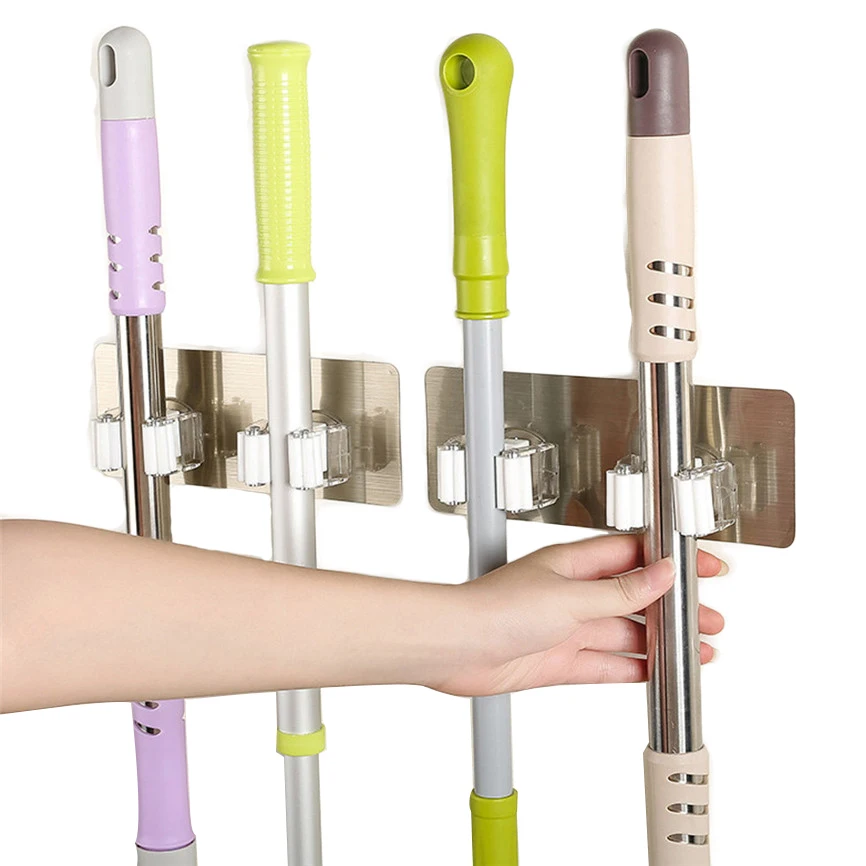 

Wall Housekeeper Wall Mounted Mop Organizer Holder PP+PVC Brush Broom Hanger Storage Rack Kitchen Tool Dropshipping