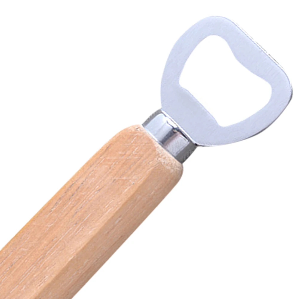 

10Pcs Modern Rubber Wood Handle Bottle Opener Kits For Wine Handheld Tools