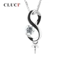 CLUCI 925 пробы серебряные подвески для женщин с цирконом, серебро 925 пробы, подвеска с жемчугом, ювелирные изделия SP108SB