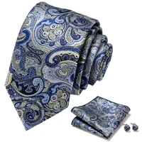 italy brand ties for men shirts silk mens tie handkerchief cufflinks set 40 colors neck tie fashion crevate