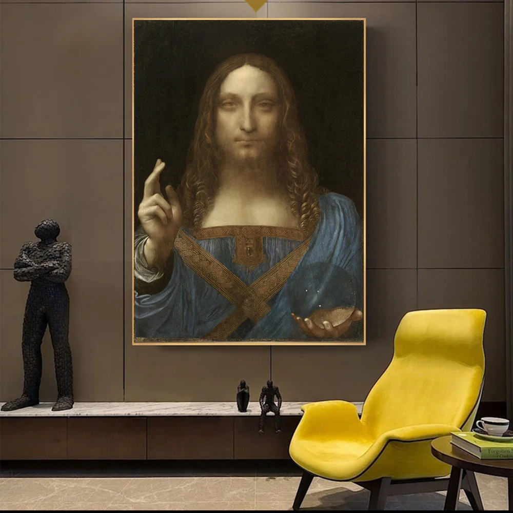 Спасатель Мунди холст настенные картины от Leonardo Da Vinci знаменитые художественные