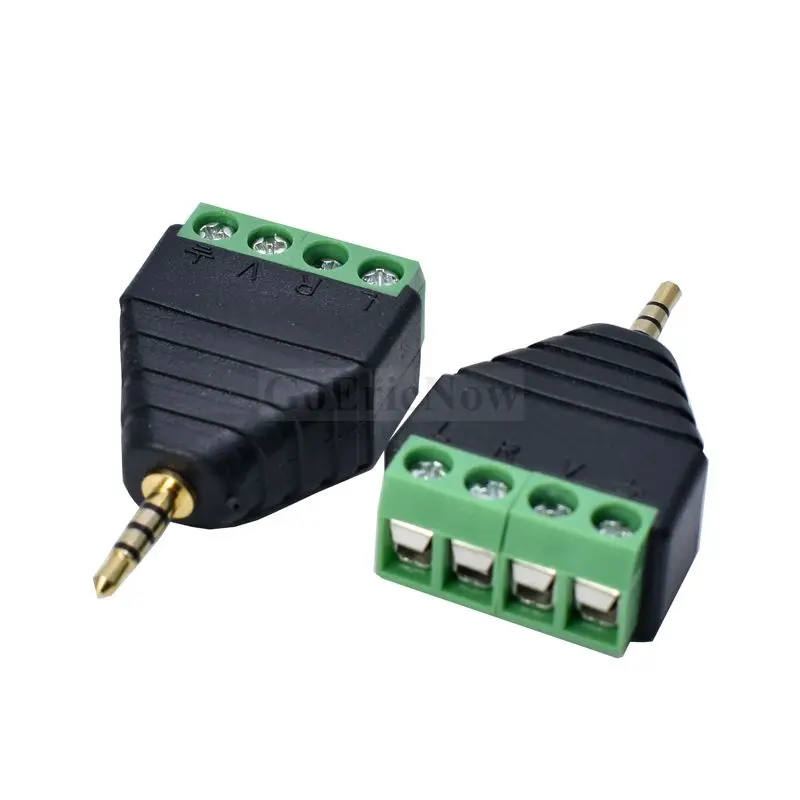 1 шт. 2 5 мм стерео штекер/гнездо к AV винтовой терминал разъем 4 контакта/3 контакта