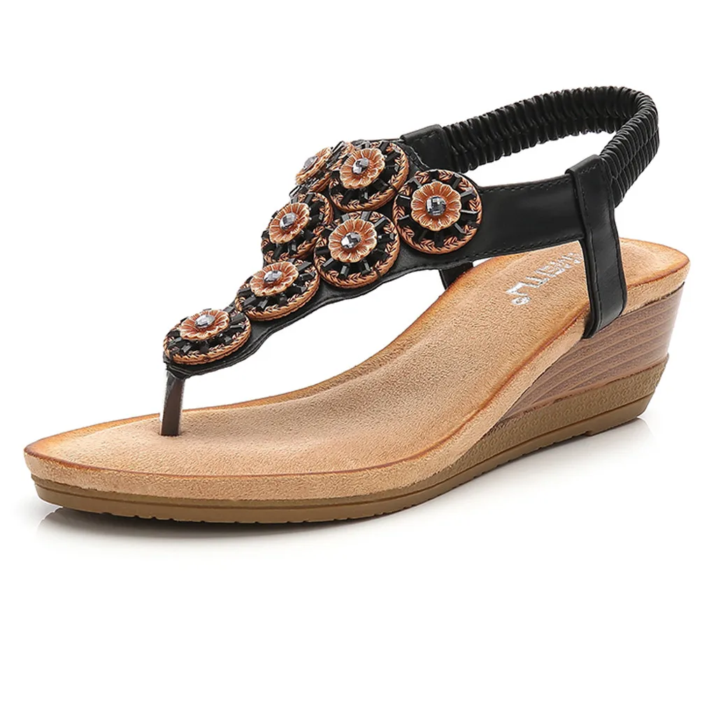 Bohemia/летние женские туфли с украшением в виде цветка и кристаллов плоский