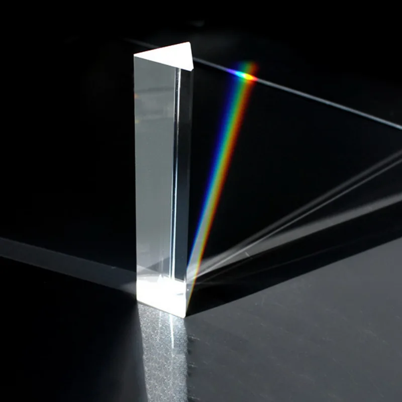 Glass Triangular Prism for Teaching Light Spectrum Physics Photo Photography Optical Instruments Rainbow experiment | Инструменты