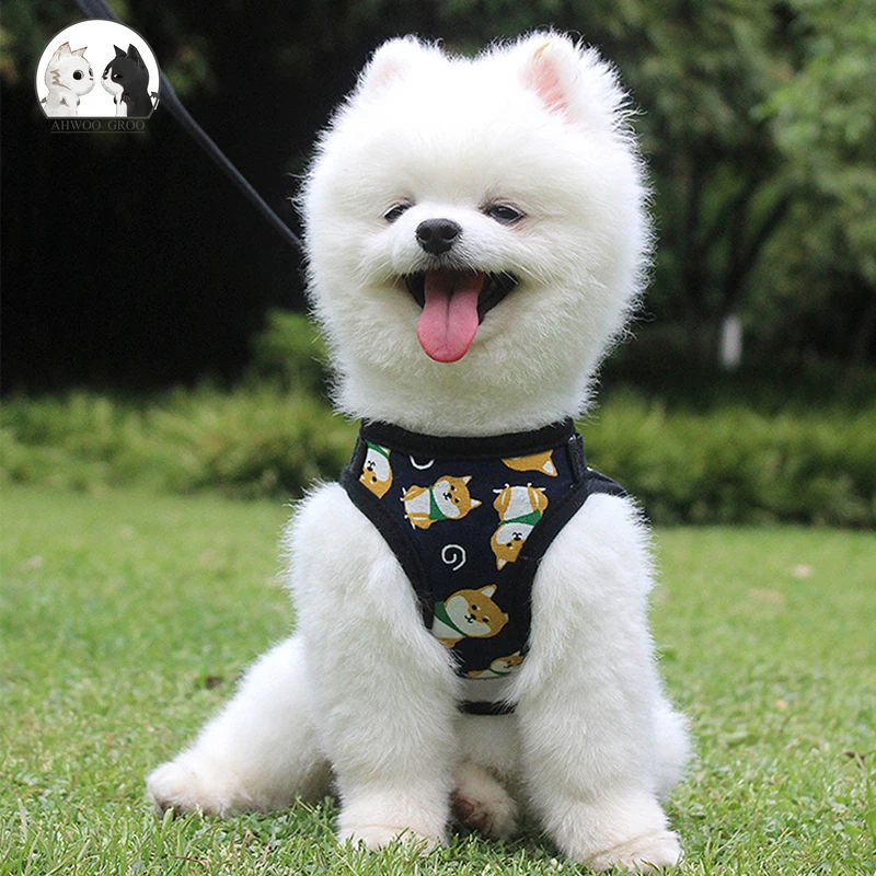 

Милая мультяшная Светоотражающая шлейка для собак, мягкий поводок для прогулок, быстросъемный Регулируемый жилет для щенков и кошек, шлейк...