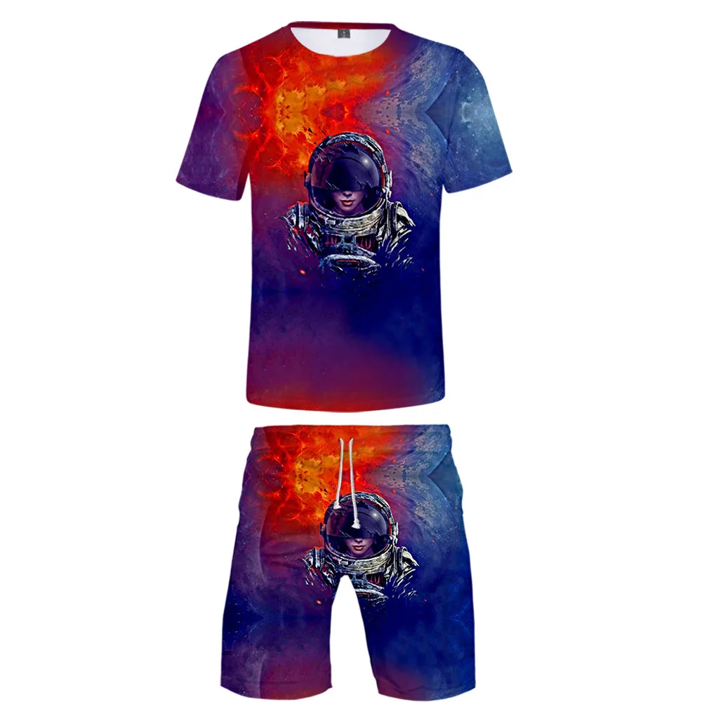 

2020 SpaceX T-shirt 3D Tracksuit Women Two Piece Set Men's T Shirt+Shorts Harajuku Casual Streetwear&Pant Space X Clothes