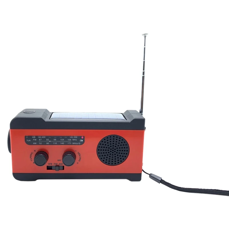 Портативное радио на солнечной батарее AM/FM/NOAA с светодиодный фонариком мощностью