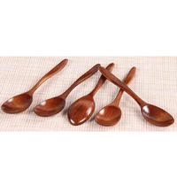 5pcs japanese style small curved spoon small soup spoon honey spoon cooking spoon 18cm wave wooden spoon