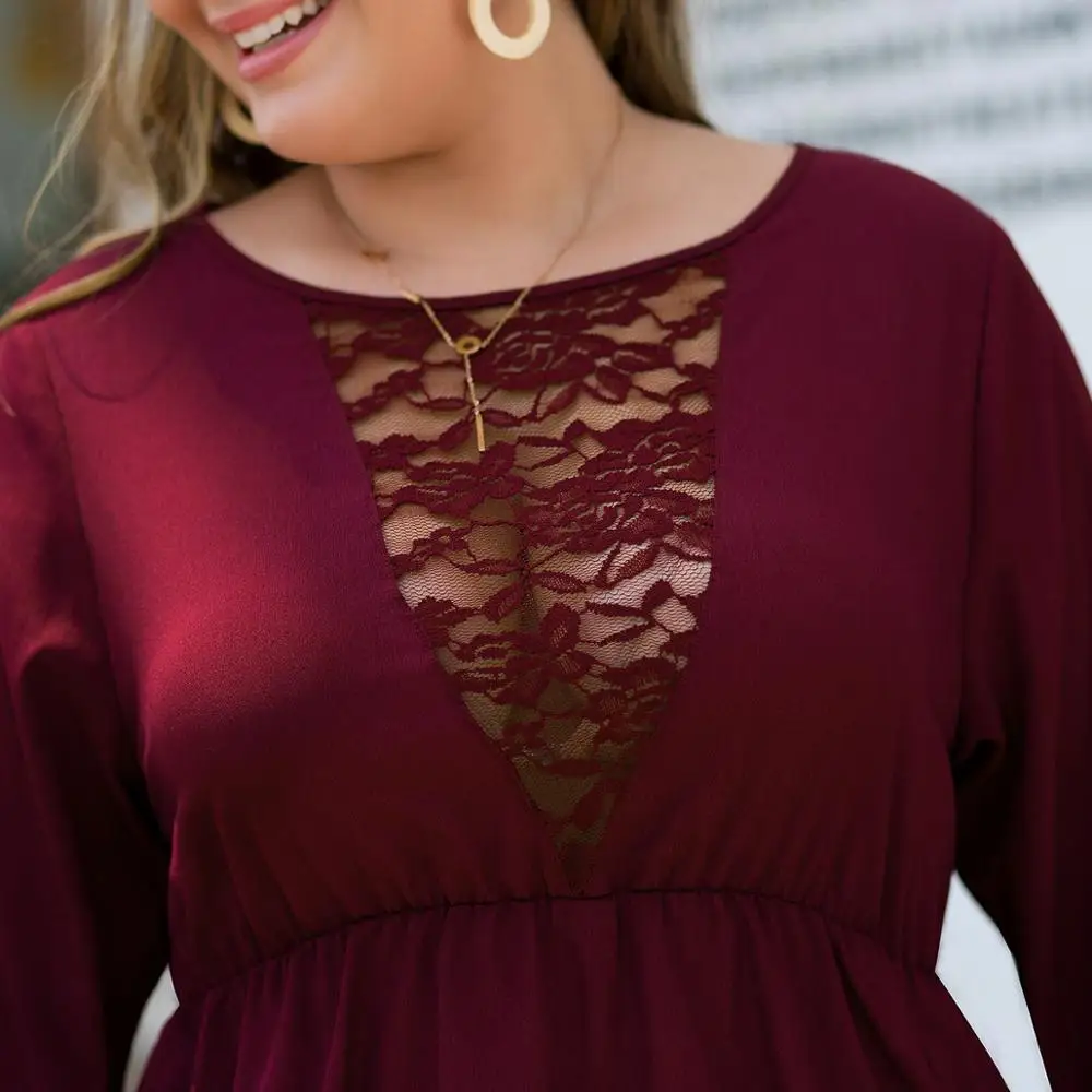 Платье WHZHM Черное вечернее с длинным расширяющимся книзу рукавом кружевное