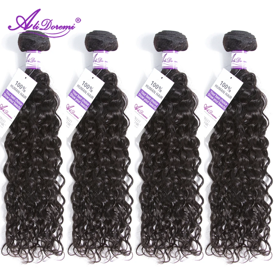 Бразильские волнистые волосы Alidoremi 100% человеческие пучки с бесплатным закрытием