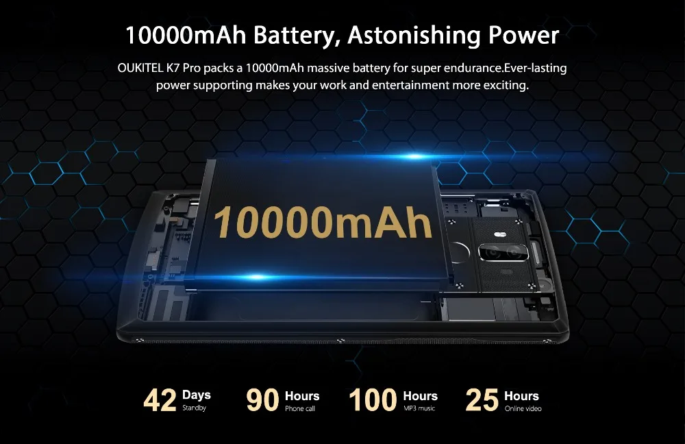 OUKITEL K7 pro 6.0HD+ 18:9 экран 10000 мАч Смартфон Android 9,0 MT6763 4 Гб ОЗУ 64 Гб ПЗУ отпечаток пальца oukitel мобильный телефон