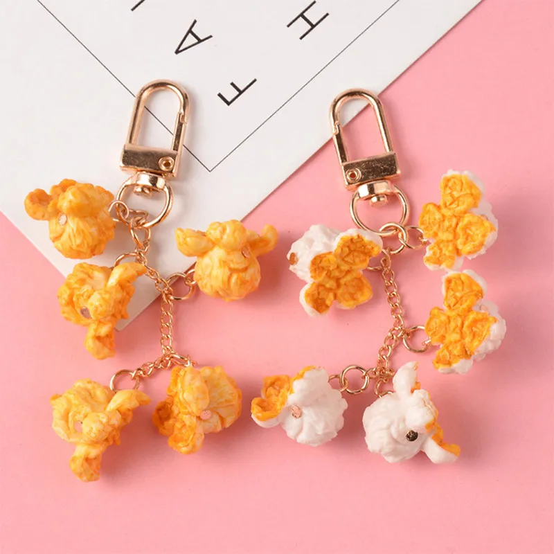 Брелок для ключей с изображением попкорна женщин и девушек милый держатель