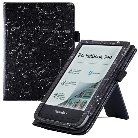 Чехол-подставка для 7,8-дюймового PocketBook 740 Inkpad 3 Pro/InkPad 3 Color eReader - чехол из искусственной кожи с ручным ремешком и автоматическим режимом сна/пробуждения