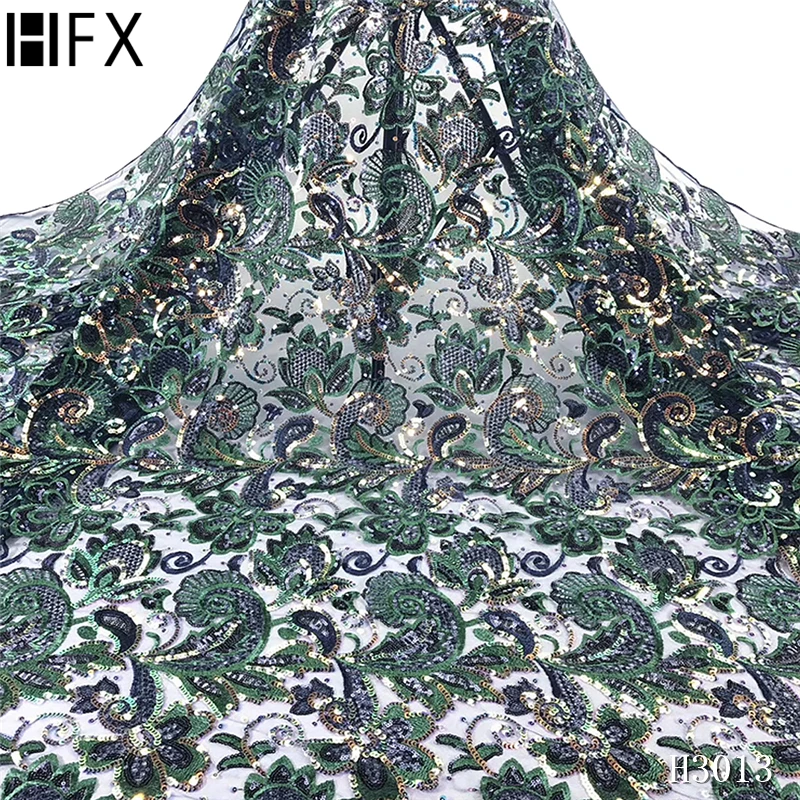 HFX Золотое кружевное платье из тюля с блестками в африканском стиле 2020