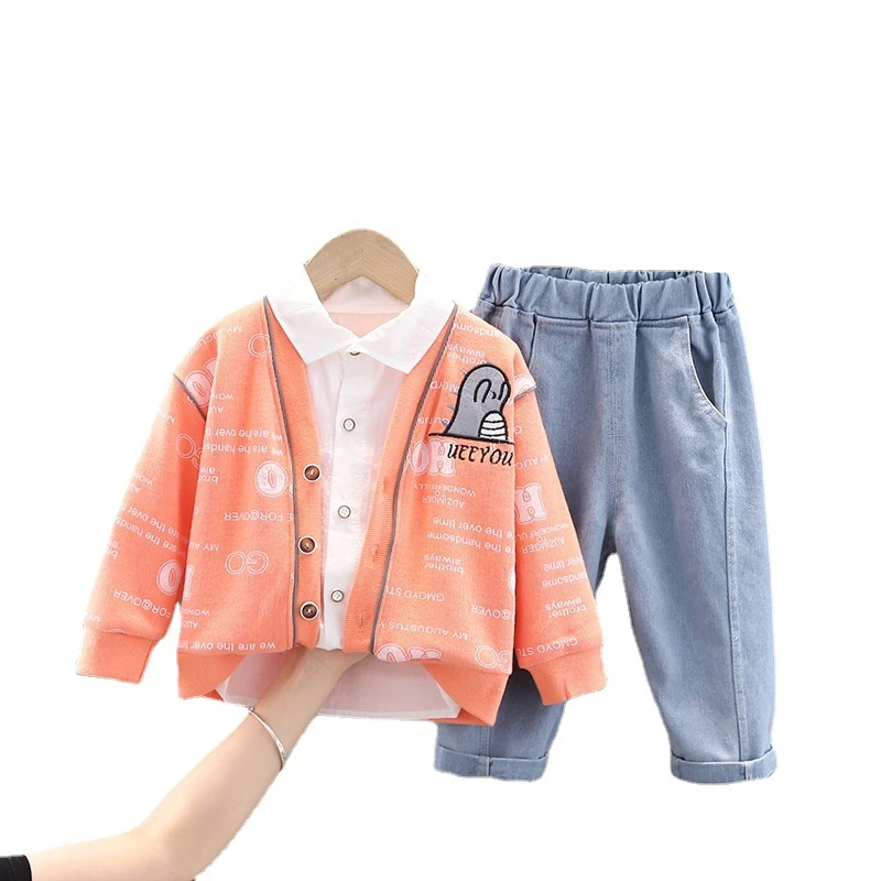 

New Autumn Baby Boys Clothes Kids Casual Tracksuits Spring Children Fashion Coat Shirt Pants 3Pcs/Set Toddler Cotton Sportswear