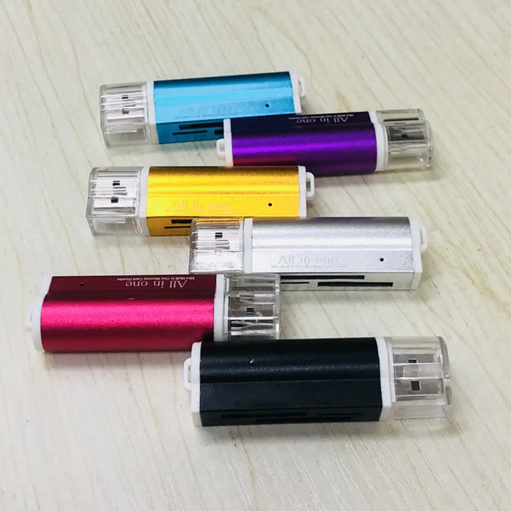 

USB 2.0 Aluminum Alloy Four-in-one Card Reader Multi-function Instant Storage Metal Shell Card Reader