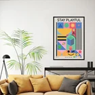 Пребывания игривый холст картины типографская печать, Декор в гостиную, плаката, подарок на новоселье, поп-стены в искусстве