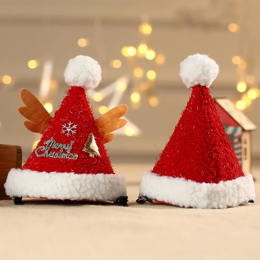 Рождественские милые оленьи рога детская шляпа Лоток Без блестящие заколки для