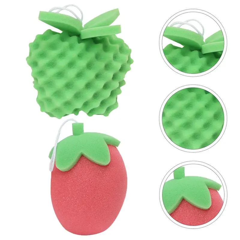 

2pcs Cartoon Style Kids Bath Scrubber Comfortable Cartoon Bath Scrubber Children Shower Sponge