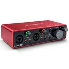 Звуковая карта Focusrite Scarlett 2i2 3-го поколения, USB, профессиональный аудиоинтерфейс, петь музыку, записывать живую музыку, гитарный ремешок