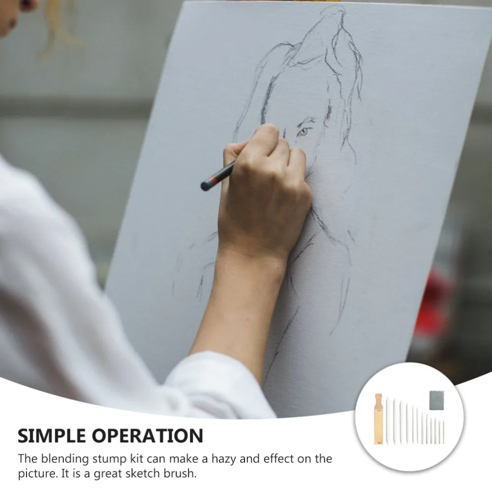 

1 Set/14pcs Professional Blending Stumps Sketching Painting Wipeable Paper Pen