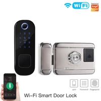 tuya wifi smart lock door fingerprint lock intelligent smart wifi app password electronic door lock for office home security