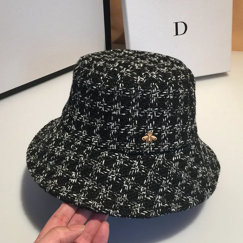 Панама женская хлопковая в клетку дизайнерская шапка от солнца стиле рыбалки