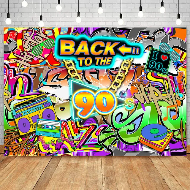 

Back To The 90S граффити фон День рождения фон для фотосъемки на вечеринке Фоны