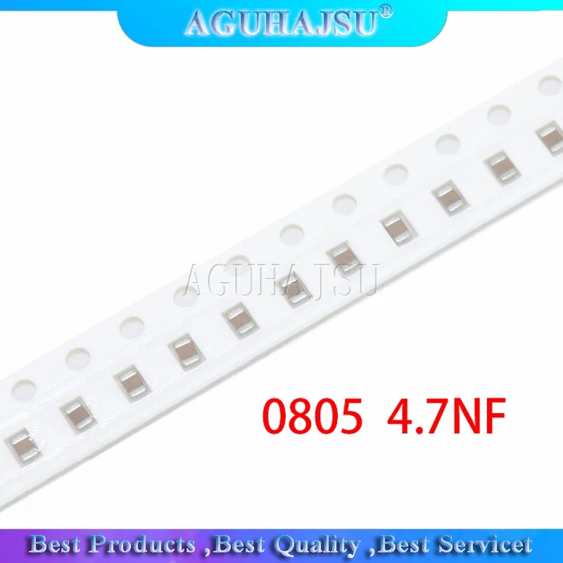 

100 шт. 4.7NF X7R ошибка 10% 50 в 0805 472 SMD толстая пленка чип многослойный керамический конденсатор