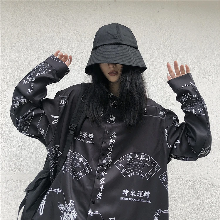 Neploe Harajuku китайская блузка с буквенным принтом свободная негабаритная уличная Футболка Топ рубашка корейский хип хоп панк блузки Blusas 55043