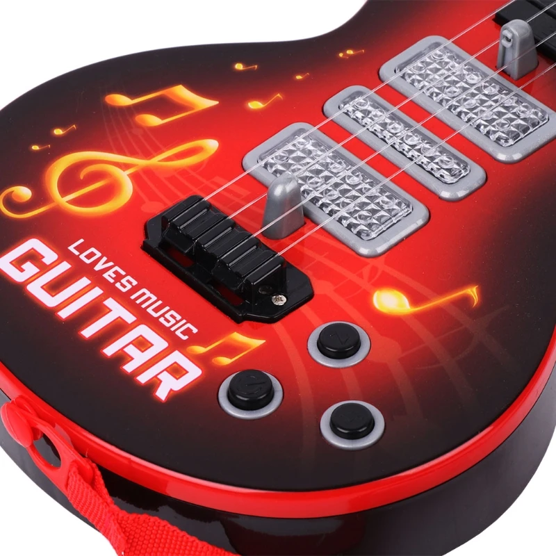 

New Arrival Funny Electric Guitar Toy Fire Rock Band Music Electric Guitar Musical Instruments Educational Toy Kids Gifts