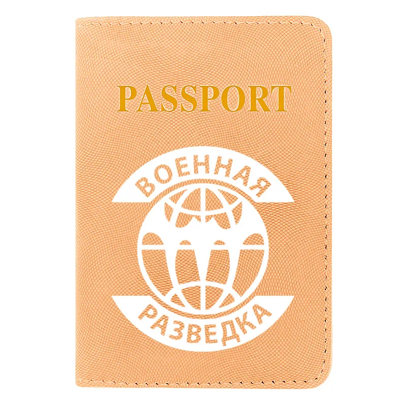 

Fashion Women Men Passport Cover Pu Leather Symbol Printing Travel ID Credit Card Holder Packet Wallet