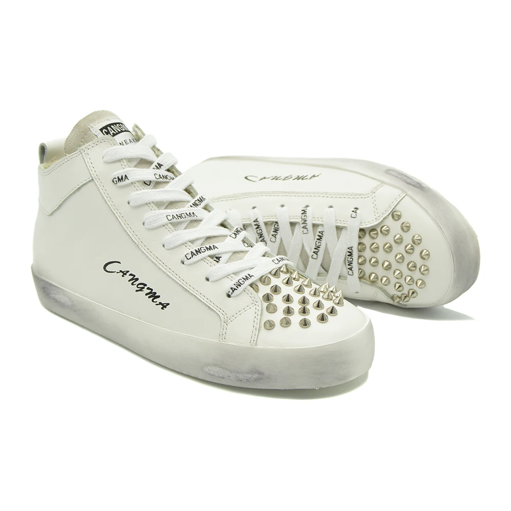 

Мужские кроссовки с заклепками, из натуральной кожи