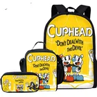 Разноцветные куклы-игрушки Cuphead Mugman, школьная сумка для детей, сумка для девочек-подростков, школьный рюкзак для мальчиков, Детский комплект для книг, рюкзак