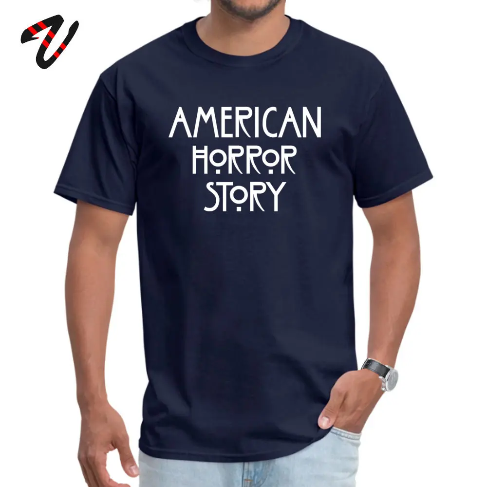 American Horror Story логотип artworknegru черные футболки Высокое качество Лето хлопковая Футболка с круглым вырезом мужские Футболки футболка - Цвет: Navy